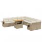 Preview: 11-tlg. Garten-Sofagarnitur mit Kissen Beige Poly Rattan