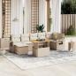 Preview: ARDEBO.de - 8-tlg. Garten-Sofagarnitur mit Kissen Beige Poly Rattan