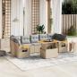 Preview: ARDEBO.de - 8-tlg. Garten-Sofagarnitur mit Kissen Beige Poly Rattan