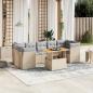 Preview: ARDEBO.de - 8-tlg. Garten-Sofagarnitur mit Kissen Beige Poly Rattan