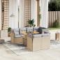 Preview: ARDEBO.de - 8-tlg. Garten-Sofagarnitur mit Kissen Beige Poly Rattan