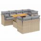 Preview: 8-tlg. Garten-Sofagarnitur mit Kissen Beige Poly Rattan