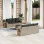 Preview: ARDEBO.de - 7-tlg. Garten-Sofagarnitur mit Kissen Hellgrau Poly Rattan