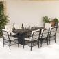 Preview: ARDEBO.de - 9-tlg. Garten-Essgruppe mit Kissen Schwarz Poly Rattan