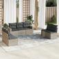 Preview: ARDEBO.de - 7-tlg. Garten-Sofagarnitur mit Kissen Hellgrau Poly Rattan