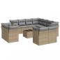 Preview: 12-tlg. Garten-Sofagarnitur mit Kissen Beige Poly Rattan