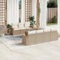 Preview: ARDEBO.de - 8-tlg. Garten-Sofagarnitur mit Kissen Beige Poly Rattan