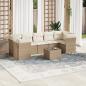 Preview: ARDEBO.de - 8-tlg. Garten-Sofagarnitur mit Kissen Beige Poly Rattan