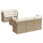 Preview: 6-tlg. Garten-Sofagarnitur mit Kissen Beige Poly Rattan