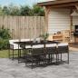 Preview: ARDEBO.de - 7-tlg. Garten-Essgruppe mit Kissen Braun Poly Rattan