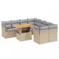 Preview: 9-tlg. Garten-Sofagarnitur mit Kissen Beige Poly Rattan