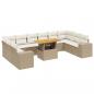 Preview: 11-tlg. Garten-Sofagarnitur mit Kissen Beige Poly Rattan