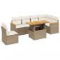 Preview: 7-tlg. Garten-Sofagarnitur mit Kissen Beige Poly Rattan