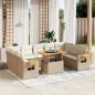 Preview: ARDEBO.de - 11-tlg. Garten-Sofagarnitur mit Kissen Beige Poly Rattan