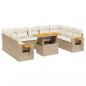 Preview: 11-tlg. Garten-Sofagarnitur mit Kissen Beige Poly Rattan