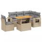 Preview: 6-tlg. Garten-Sofagarnitur mit Kissen Beige Poly Rattan