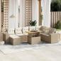 Preview: ARDEBO.de - 9-tlg. Garten-Sofagarnitur mit Kissen Beige Poly Rattan