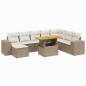 Preview: 9-tlg. Garten-Sofagarnitur mit Kissen Beige Poly Rattan