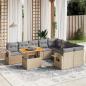 Preview: ARDEBO.de - 10-tlg. Garten-Sofagarnitur mit Kissen Beige Poly Rattan