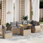 Preview: ARDEBO.de - 7-tlg. Garten-Sofagarnitur mit Kissen Beige Poly Rattan