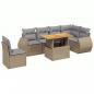 Preview: 7-tlg. Garten-Sofagarnitur mit Kissen Beige Poly Rattan