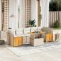 Preview: ARDEBO.de - 8-tlg. Garten-Sofagarnitur mit Kissen Beige Poly Rattan