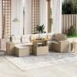 Preview: ARDEBO.de - 8-tlg. Garten-Sofagarnitur mit Kissen Beige Poly Rattan