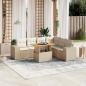 Preview: ARDEBO.de - 7-tlg. Garten-Sofagarnitur mit Kissen Beige Poly Rattan