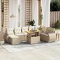 Preview: ARDEBO.de - 9-tlg. Garten-Sofagarnitur mit Kissen Beige Poly Rattan