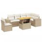 Preview: 7-tlg. Garten-Sofagarnitur mit Kissen Beige Poly Rattan