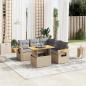 Preview: ARDEBO.de - 6-tlg. Garten-Sofagarnitur mit Kissen Beige Poly Rattan