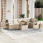 Preview: ARDEBO.de - 7-tlg. Garten-Sofagarnitur mit Kissen Beige Poly Rattan