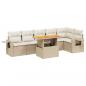 Preview: 7-tlg. Garten-Sofagarnitur mit Kissen Beige Poly Rattan