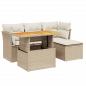 Preview: 6-tlg. Garten-Sofagarnitur mit Kissen Beige Poly Rattan