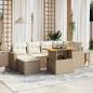 Preview: ARDEBO.de - 11-tlg. Garten-Sofagarnitur mit Kissen Beige Poly Rattan