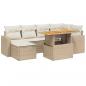 Preview: 11-tlg. Garten-Sofagarnitur mit Kissen Beige Poly Rattan