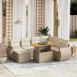 Preview: ARDEBO.de - 8-tlg. Garten-Sofagarnitur mit Kissen Beige Poly Rattan