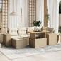 Preview: ARDEBO.de - 7-tlg. Garten-Sofagarnitur mit Kissen Beige Poly Rattan