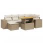 Preview: 7-tlg. Garten-Sofagarnitur mit Kissen Beige Poly Rattan