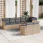 Preview: ARDEBO.de - 9-tlg. Garten-Sofagarnitur mit Kissen Beige Poly Rattan