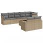 Preview: 9-tlg. Garten-Sofagarnitur mit Kissen Beige Poly Rattan