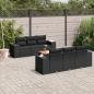 Preview: ARDEBO.de - 7-tlg. Garten-Sofagarnitur mit Kissen Schwarz Poly Rattan