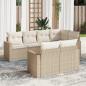 Preview: ARDEBO.de - 7-tlg. Garten-Sofagarnitur mit Kissen Beige Poly Rattan