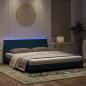 Preview: Bettgestell mit LED-Leuchten Blau 180x200 cm Samt