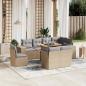 Preview: ARDEBO.de - 9-tlg. Garten-Sofagarnitur mit Kissen Beige Poly Rattan