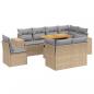 Preview: 9-tlg. Garten-Sofagarnitur mit Kissen Beige Poly Rattan