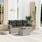 Preview: ARDEBO.de - 4-tlg. Garten-Sofagarnitur mit Kissen Hellgrau Poly Rattan