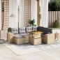 Preview: ARDEBO.de - 8-tlg. Garten-Sofagarnitur mit Kissen Beige Poly Rattan