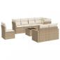 Preview: 9-tlg. Garten-Sofagarnitur mit Kissen Beige Poly Rattan