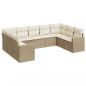 Preview: 9-tlg. Garten-Sofagarnitur mit Kissen Beige Poly Rattan